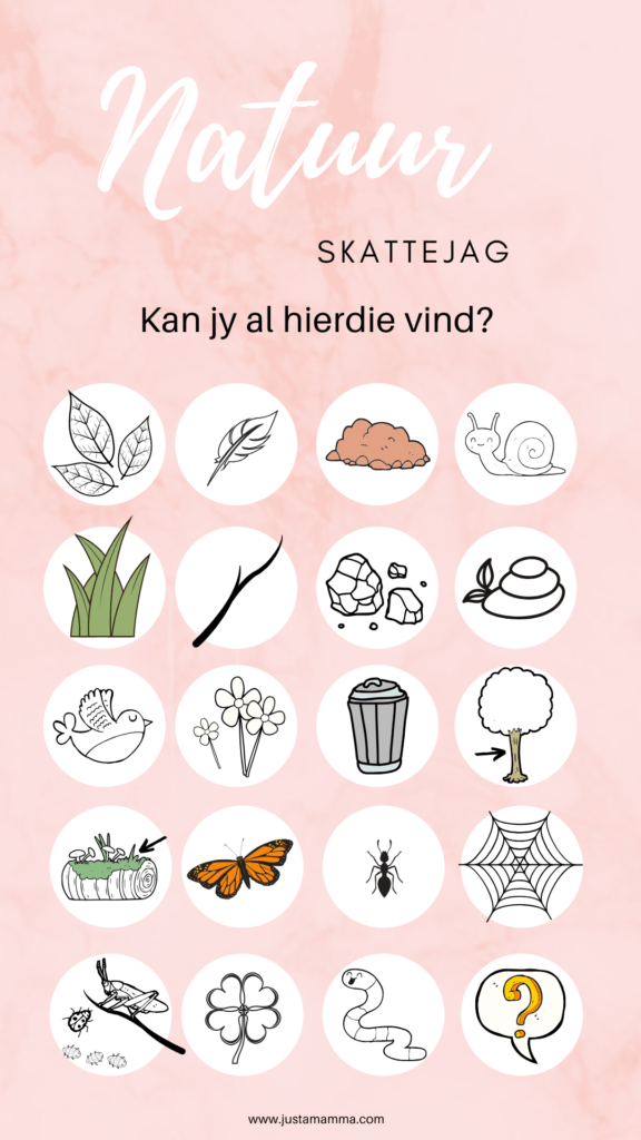 DIY Natuur Skattejag vir kinders