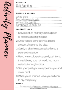 Kids Art Activity How to paint with salt 1