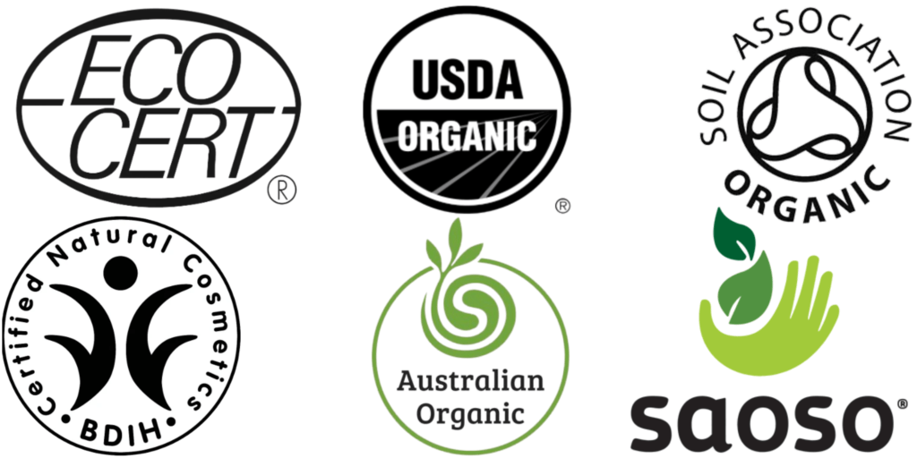 organic certifications from reputable organisations
